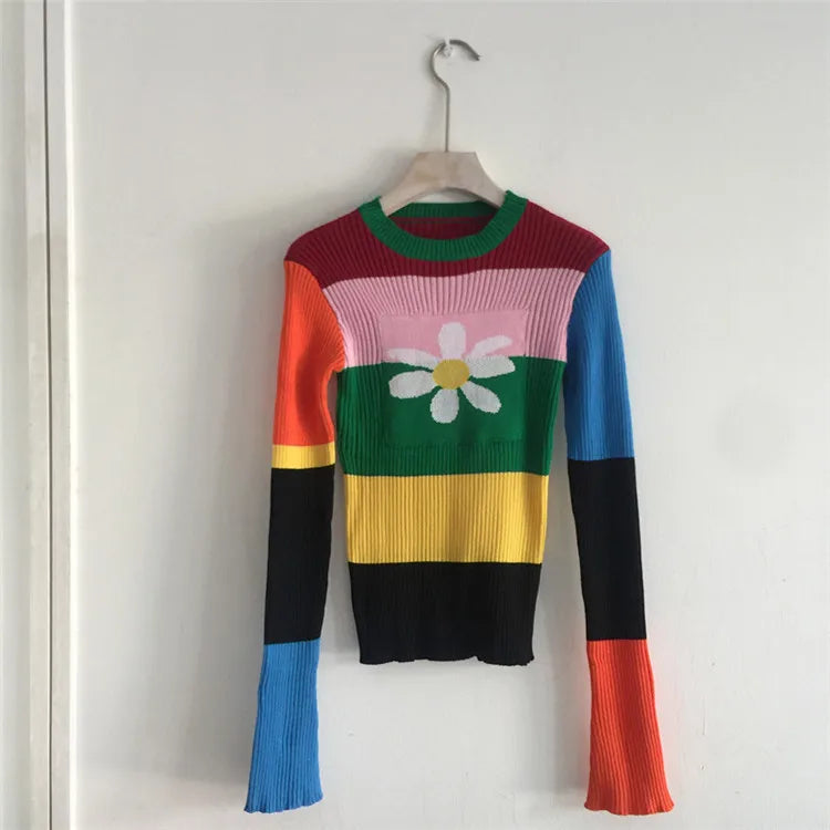 Sun Flower Knitted Sweater