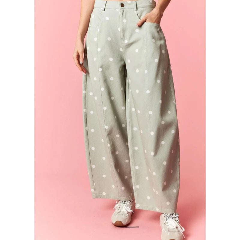 Vintage Polka Dot Denim