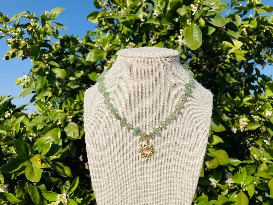 Gold Sun Pendant Necklace
