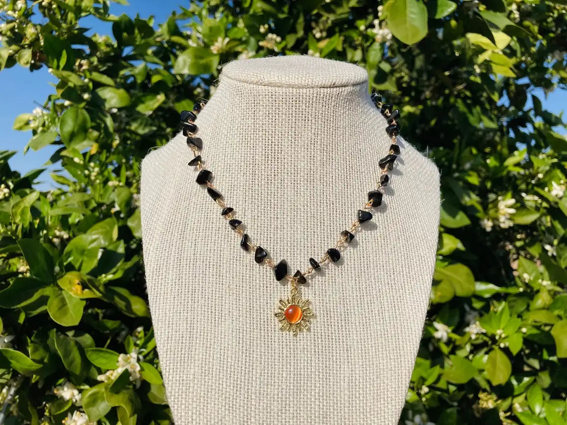 Gold Sun Pendant Necklace