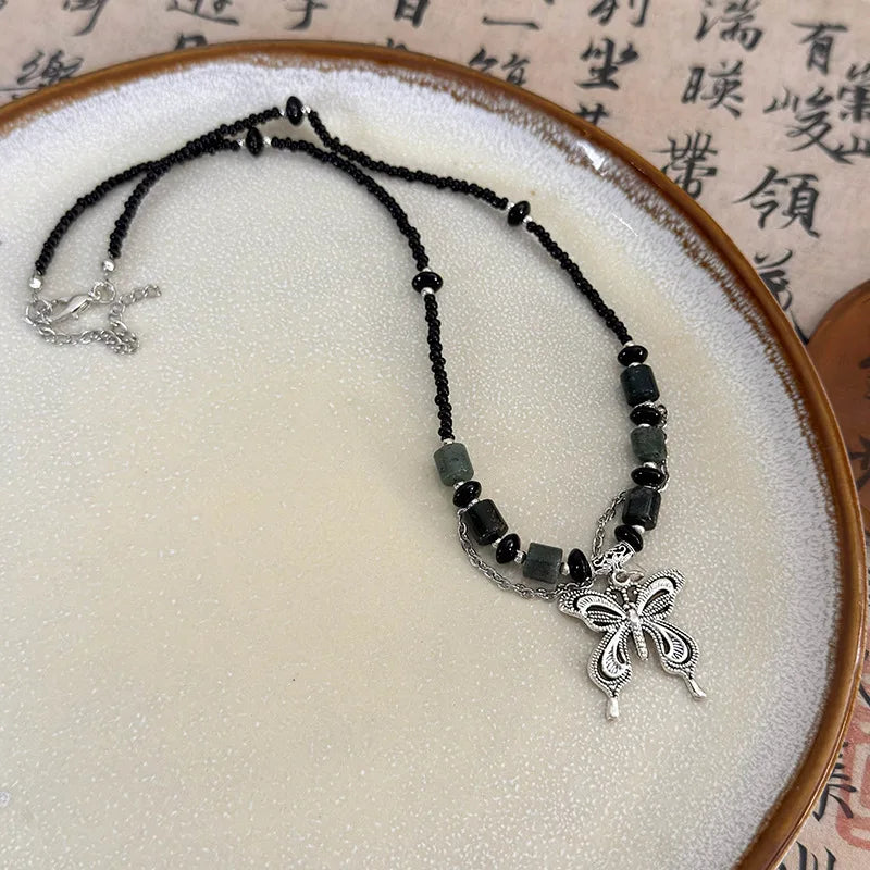 Beaded Butterfly Necklace