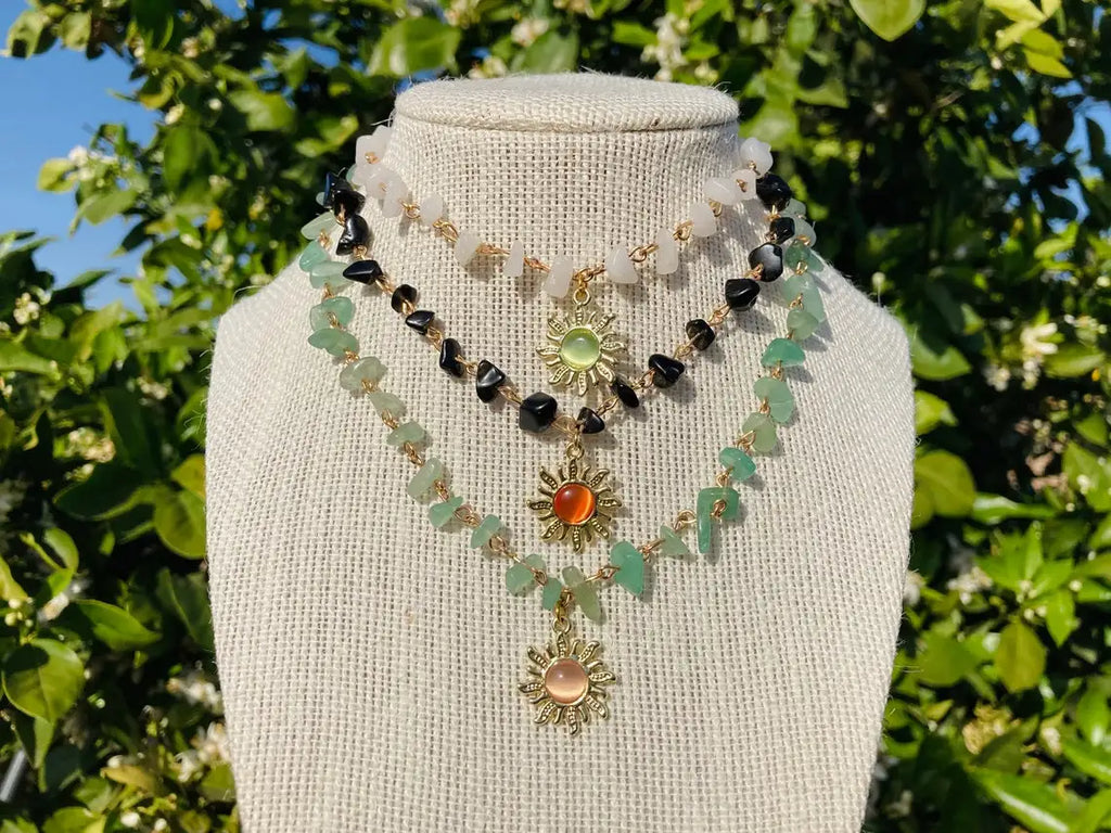 Gold Sun Pendant Necklace