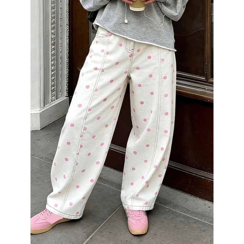 Vintage Polka Dot Denim