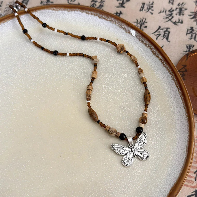 Beaded Butterfly Necklace