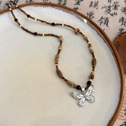 Beaded Butterfly Necklace