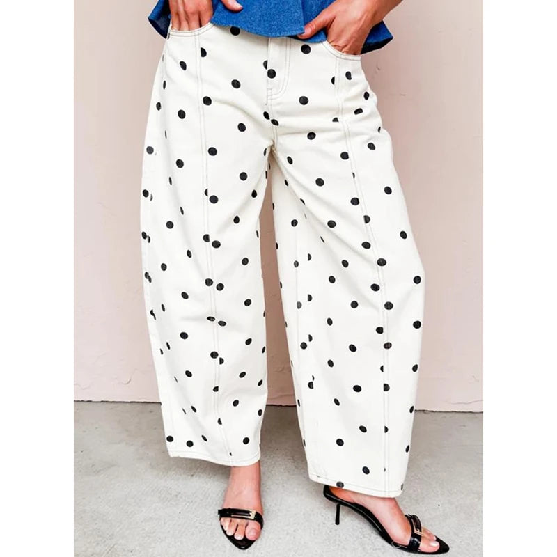Vintage Polka Dot Denim