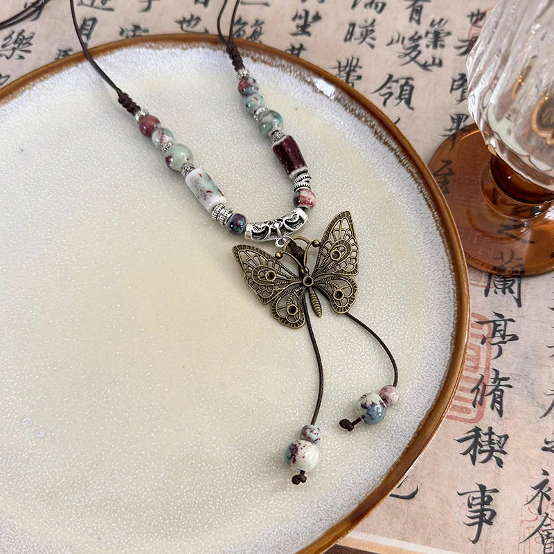 Beaded Butterfly Necklace