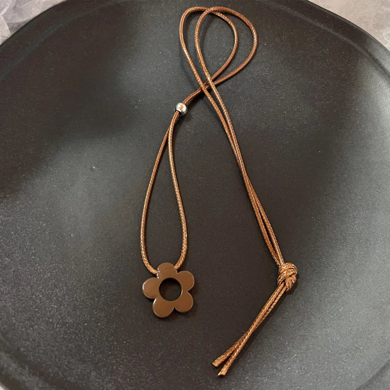 Brown Flower Necklace