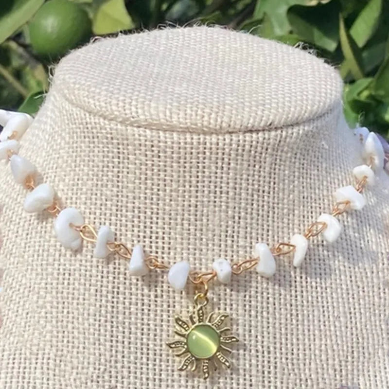Gold Sun Pendant Necklace