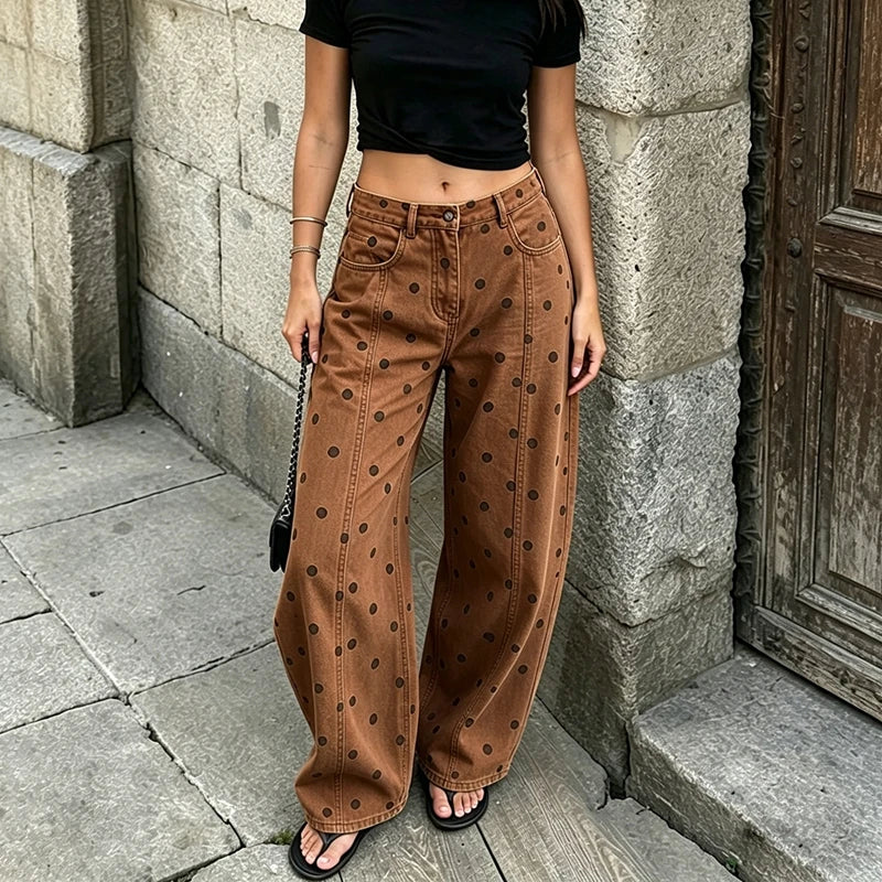 Vintage Polka Dot Denim