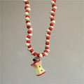 Ceramic Apple Necklace