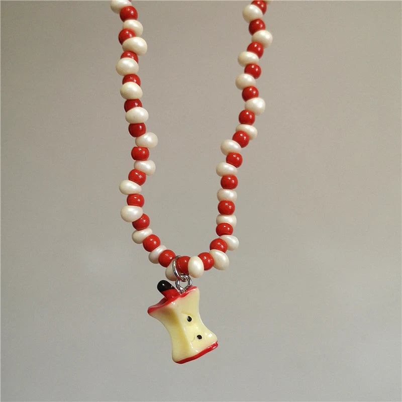 Ceramic Apple Necklace