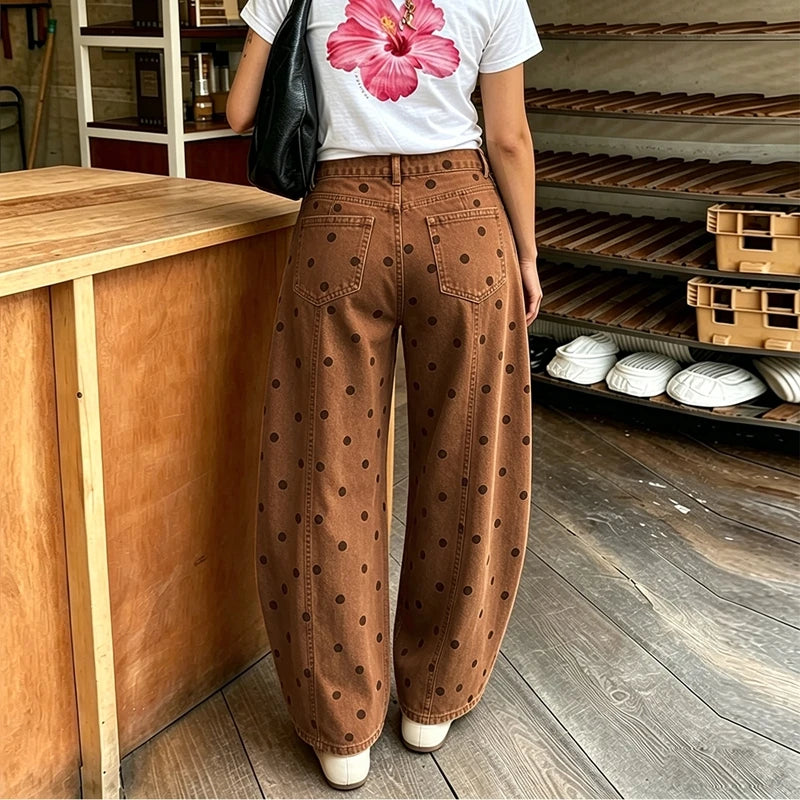 Vintage Polka Dot Denim